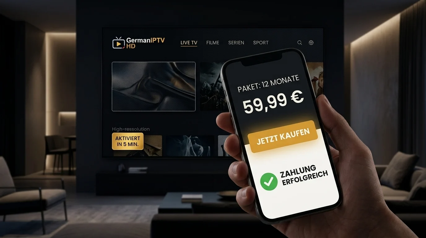 IPTV kaufen – IPTV Abo 12 Monate für 59,99 €, in 5 Minuten aktiviert mit GermanIPTV HD